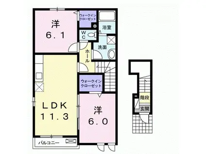シエル・エトワレ(2LDK/2階)の間取り写真