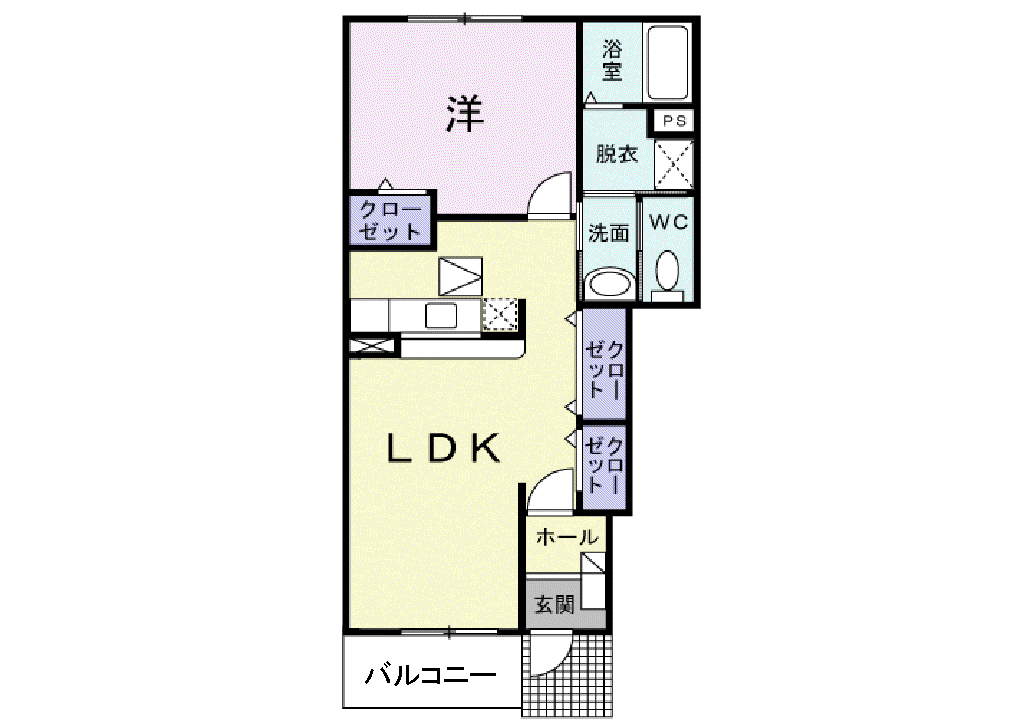 アメーノカーサ(1LDK/1階)の間取り写真
