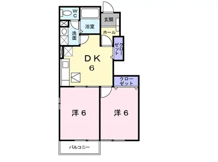 アバンツァート(2DK/1階)の間取り写真