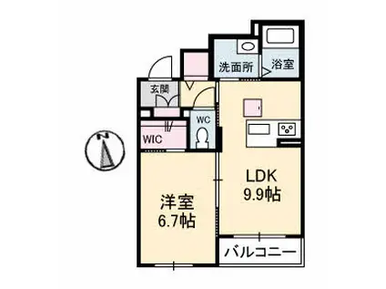 シャーメゾン リラフォート(1LDK/1階)の間取り写真