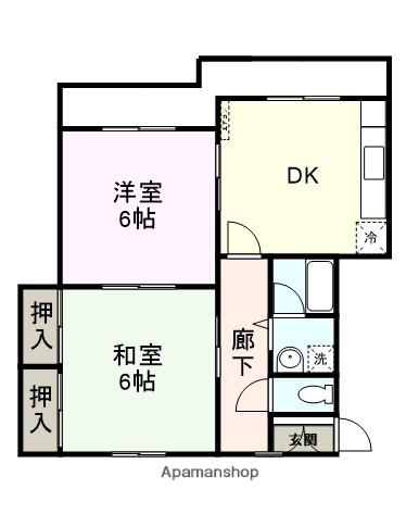 メゾンリネエール(2DK/3階)の間取り写真