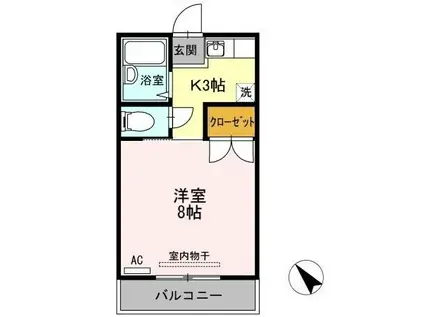 エステート野原(1K/1階)の間取り写真