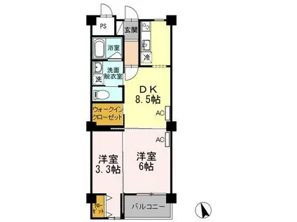 アーバン小串(2DK/2階)の間取り写真