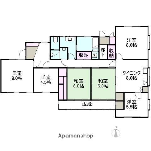 小野田線 南小野田駅 徒歩15分 1階建 築55年(6DK)の間取り写真
