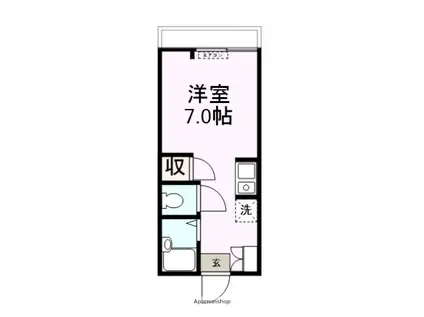 ヴィラルピナス(ワンルーム/3階)の間取り写真