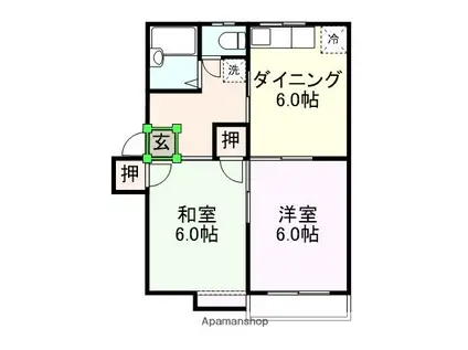 アコード深川(2DK/1階)の間取り写真