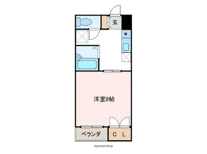 コーポひまわり5(1K/1階)の間取り写真