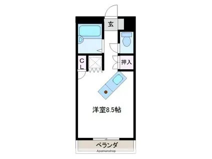 アルフィーネ宇部(ワンルーム/2階)の間取り写真