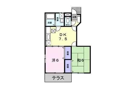 メゾンド・N(2DK/1階)の間取り写真