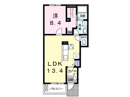 BEST HOUSE ⅡB(1LDK/1階)の間取り写真