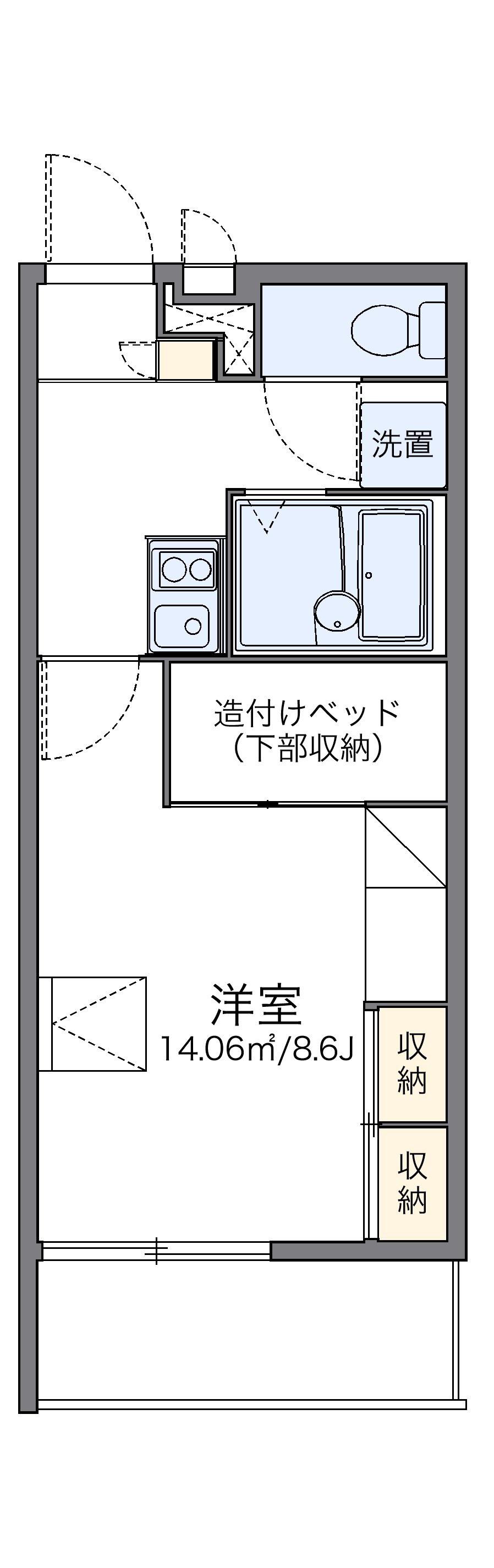 レオパレスハピネス(1K/3階)の間取り写真