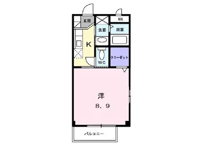 メゾンひのくち(1K/1階)の間取り写真