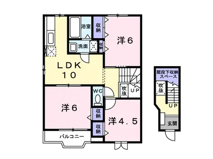 アラモードⅡ(3LDK/2階)の間取り写真