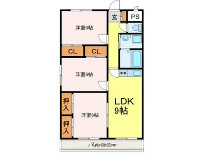 アドヴァンス(3LDK/2階)の間取り写真