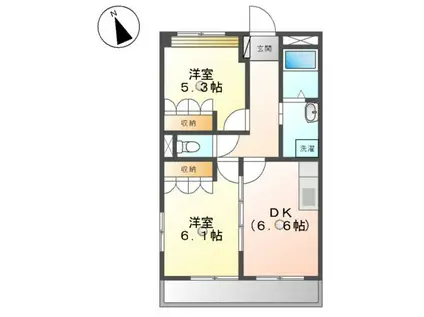 カメリアSK(2DK/1階)の間取り写真