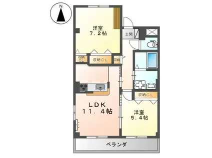 クローバツインズ(2LDK/2階)の間取り写真