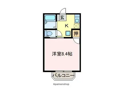 HOPE Ⅱ(1K/1階)の間取り写真