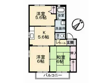 シャーメゾン神原C(3K/1階)の間取り写真