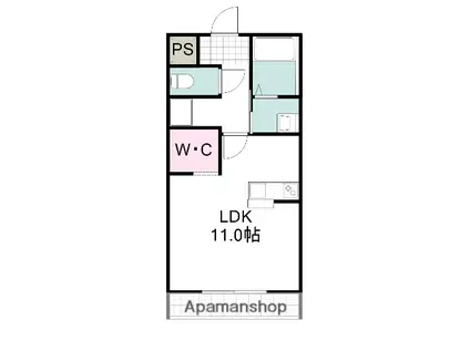 ハイマートJJ(ワンルーム/1階)の間取り写真
