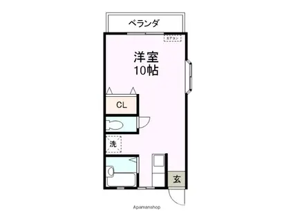 ハイツ遠山ⅡA(ワンルーム/1階)の間取り写真