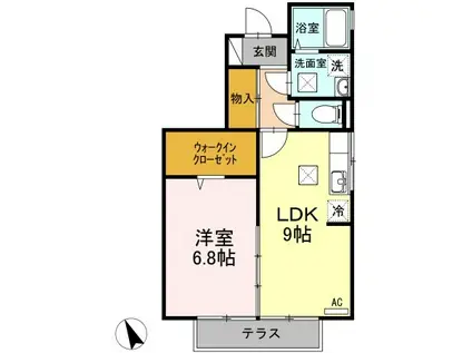 セジュールヴァンセンヌB(1LDK/1階)の間取り写真