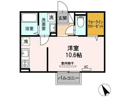 ブランネージュ理科大前(ワンルーム/2階)の間取り写真