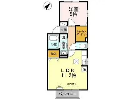 コアロード(1LDK/1階)の間取り写真