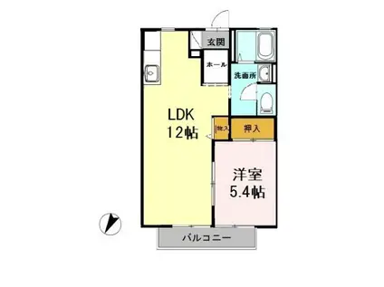 スターハイツ(1LDK/2階)の間取り写真