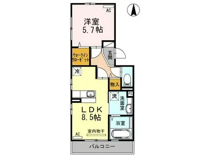 サンシティ(1LDK/2階)の間取り写真