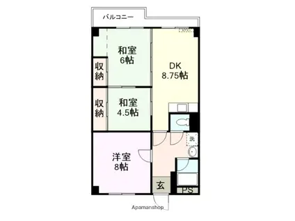沼第2コーポ(3DK/1階)の間取り写真