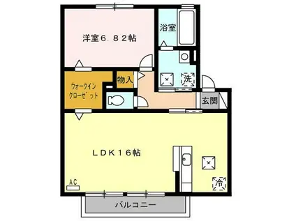 エスポワール(1LDK/1階)の間取り写真