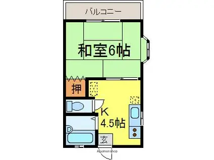 VILLAハイツ(1K/1階)の間取り写真