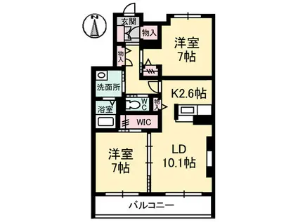 シャーメゾンしおやの杜 C棟(2LDK/3階)の間取り写真