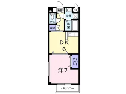 パルテール・アイⅠ(1DK/2階)の間取り写真