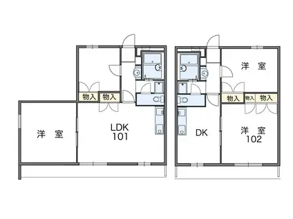 レオパレスLIGHTLIFEⅡ(2DK/2階)の間取り写真