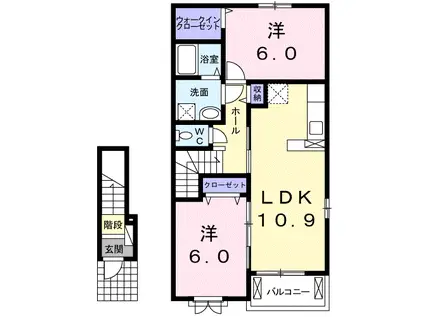 マーベラス(2LDK/2階)の間取り写真