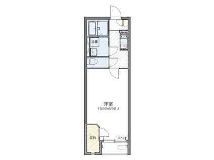 レオネクスト冨貴ヶ丘Ⅱ(1K/2階)の間取り写真