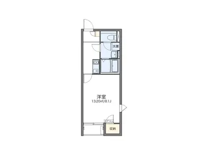 レオネクスト冨貴ヶ丘(1K/2階)の間取り写真