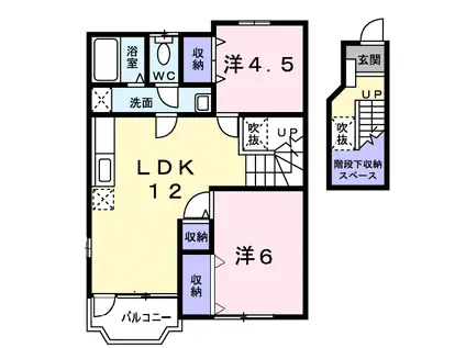 サンライズC(2LDK/2階)の間取り写真