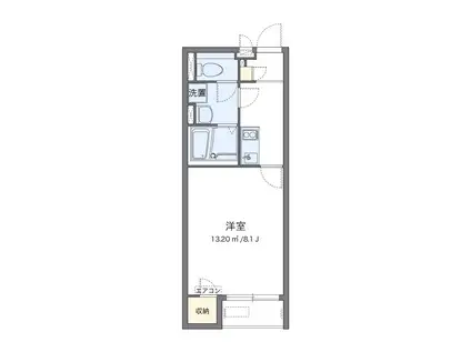 クレイノソレーユ シャルダン(1K/2階)の間取り写真