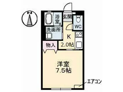 桜ハイツ(1K/1階)の間取り写真