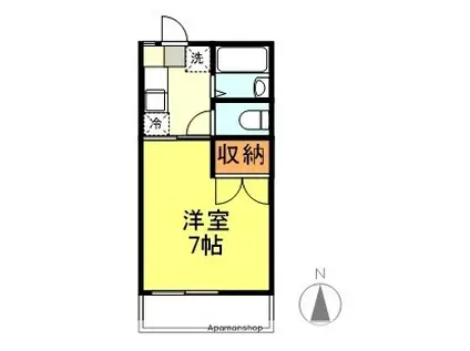 ハイツ渡辺A(1K/1階)の間取り写真