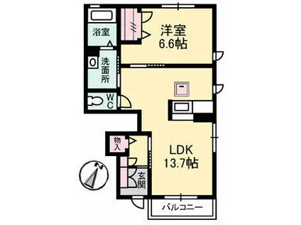 長府長屋門(1LDK/1階)の間取り写真