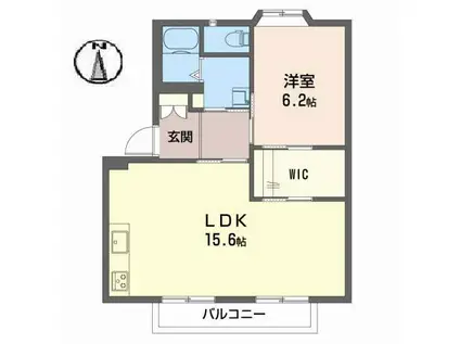 フローレンスⅡ(2LDK/1階)の間取り写真