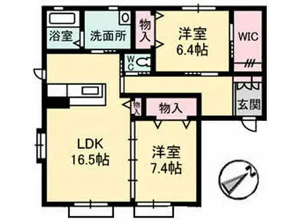 シャーメゾンアミスターⅢ(2LDK/1階)の間取り写真