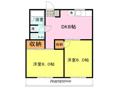 アーバン27(2DK/1階)の間取り写真