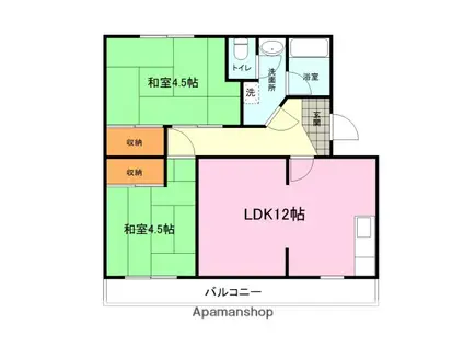サンハイツ森本2号棟(3DK/3階)の間取り写真