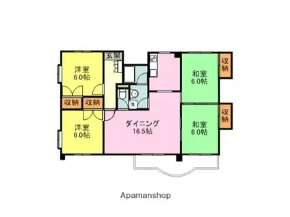 ルミエール貴船(4LDK/4階)の間取り写真