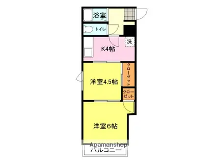 WEALTH新下関(2K/5階)の間取り写真