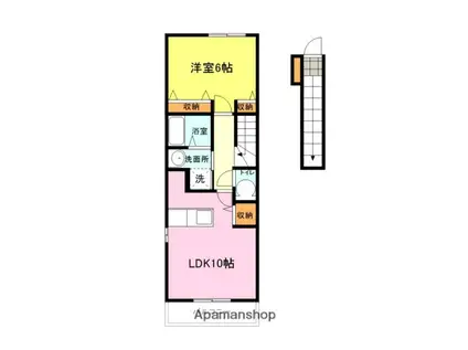 フリーデ土居の内(1LDK/2階)の間取り写真